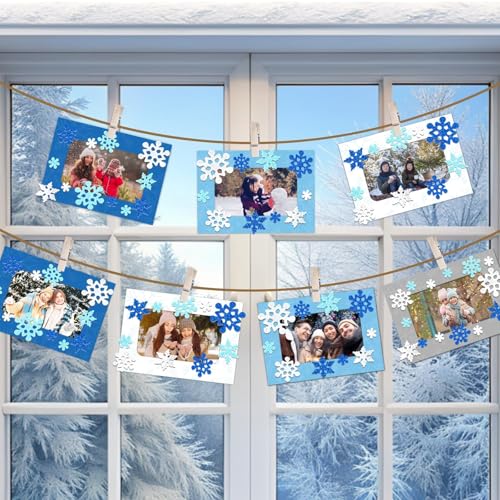 28 Packs Winter Picture Frame Craft Kits for Kids (28 Count)