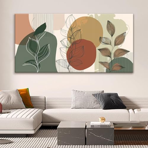 Large Modern Abstract Boho Wall Art For Living Room 29x58 In