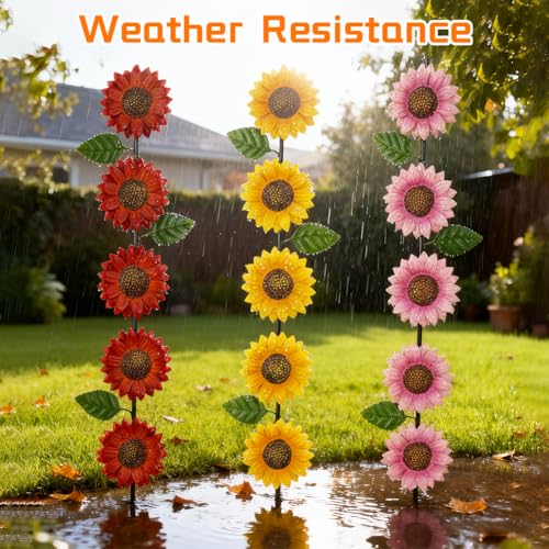 3Pack Sunflower Decorative Garden Stakes (3 Count)