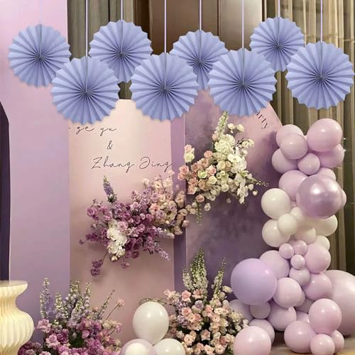 Purple Party Decorations DIY Purple Paper Fans Hanging Decoration 12in DIY