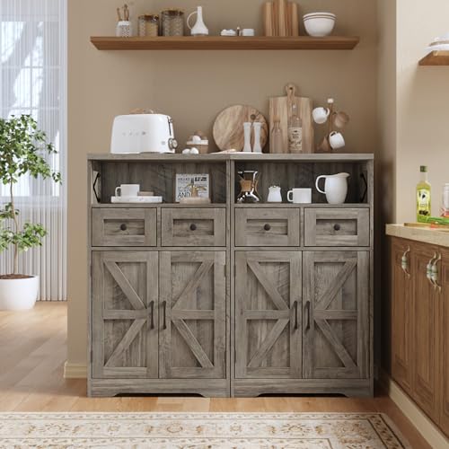 Farmhouse Storage Cabinet with Drawers and Shelf
