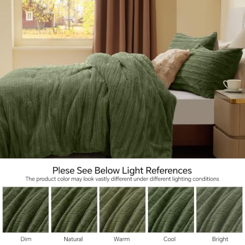 Faux Fur Queen Comforter Set