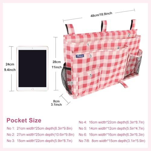 Bedside Caddy Hanging Bed Organizer Storage Bag Pocket for Bunk and Hospital Beds