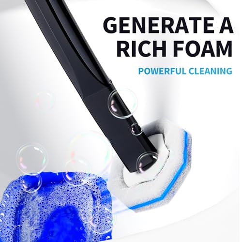 Disposable Toilet Brush with 50 Cleaner Refills Pads