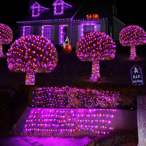 Halloween Lights Outdoor 360LED 11.5ft x 6.9ft Halloween Net Lights with 8 Modes