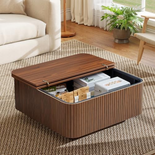 31.5" Square Coffee Table with Storage