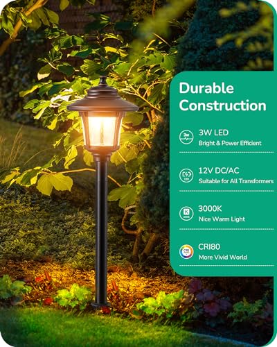 Low Voltage Landscape Lighting 12V 3W 120LM with Connectors 10Pack (10 Count)