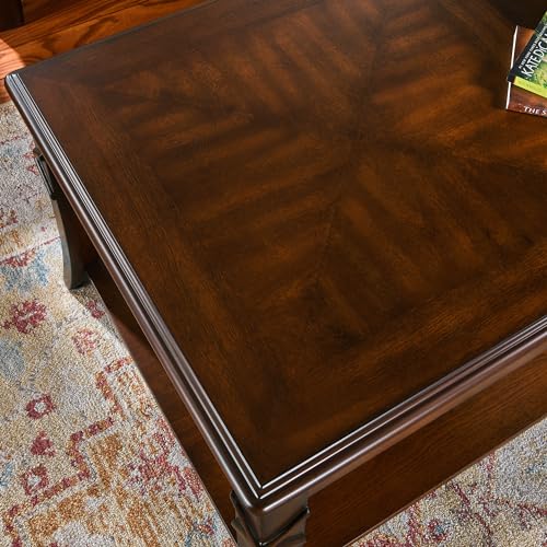 Solid Wood Coffee Table with Storage Shelf