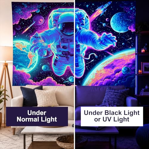Blacklight Tapestry Galaxy Wall Hanging 78 x 59 Inch
