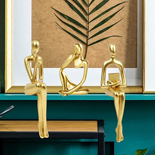 Gold Home Decor Thinker Statue Accents (3 Count)