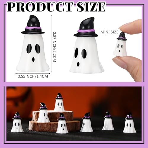50 Pcs Halloween Mini Ghosts Figurines Resin Tiny Ghosts (50 Count)