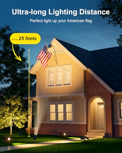 4 Pack Solar Spot Lights Outdoor Warm White LED Waterproof Landscape (4 Count)