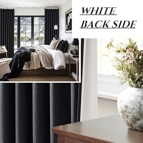 Long Black Blackout Boho Curtains (2 Count)