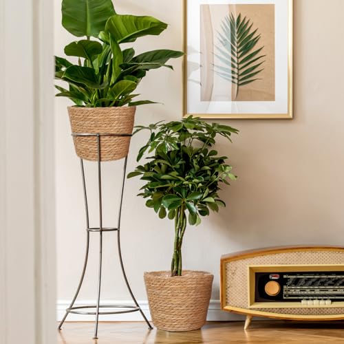 Woven Straw Flower Basket