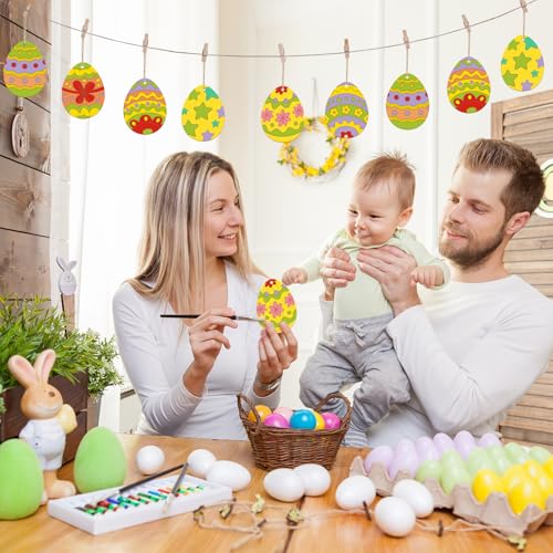 36PCS Wooden Easter Ornaments to Paint (36 Count)