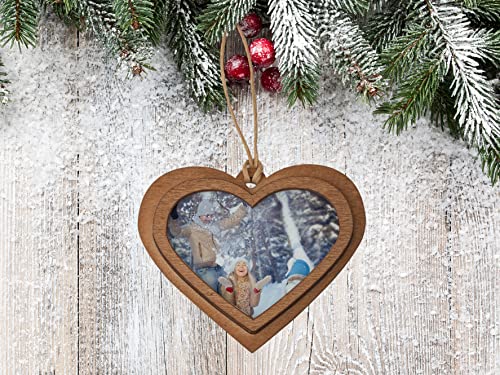 Heart Shaped 2.25x1.75 Wood Photo Ornaments