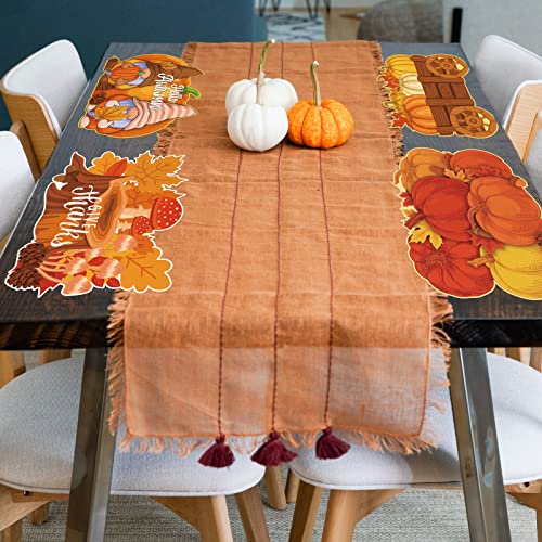 6 Pack Fall Pumpkin Plastic Placemats Autumn Harvest Table Mats (6 Count)