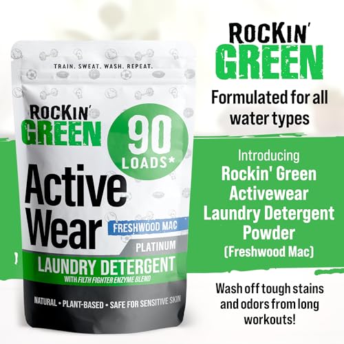 Active Wear Laundry Detergent Powder Freshwood Mac 90 Loads (45 Ounce)