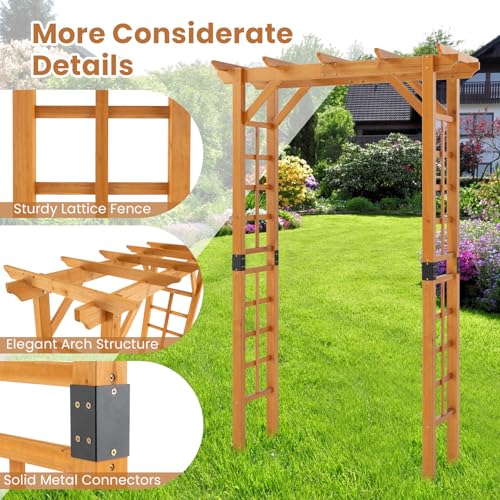 7FT Wooden Garden Arbor Trellis