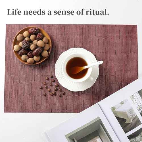 Burgundy Placemats Set of 6 (6 Count)