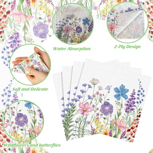 150 Pcs Wildflower Floral Paper Napkins (150 Count)