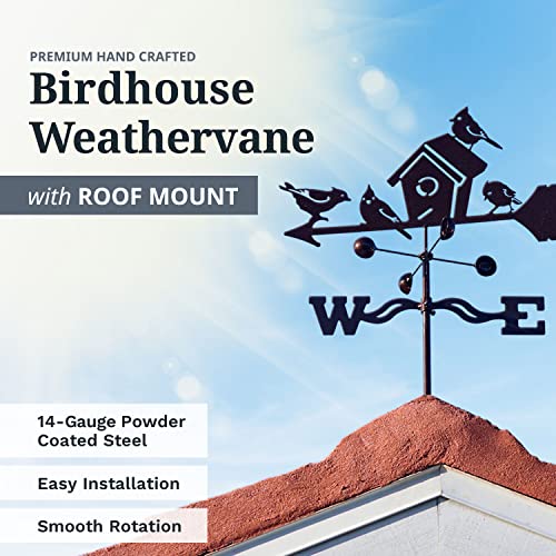EZ Vane Steel Birdhouse Weathervane with Wind Cups