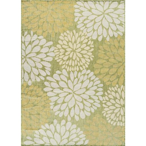 Outdoor Rug 6x9 Modern Exotic Tropical Leaf Area Rugs for Indoor and Outdoor Patio Deck Porch Garden Water Resistant Washable Outside Carpet