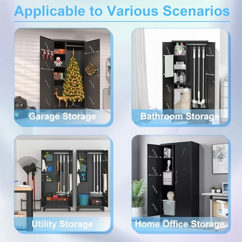 Metal Storage Cabinet with Locking Doors