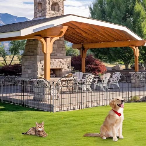 Tall Garden Fence Animal Barrier with Gate (8 Count)