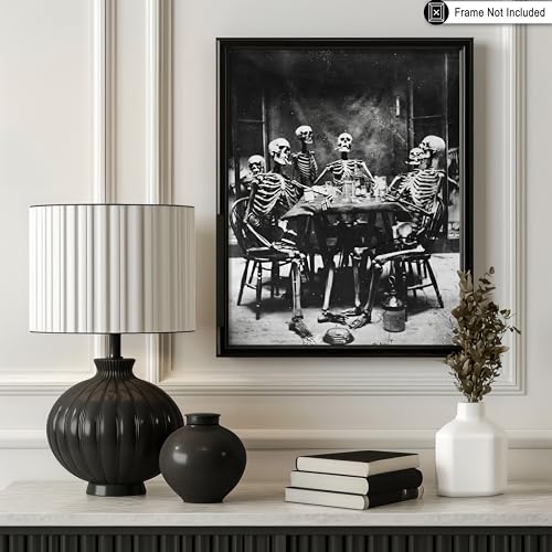 Vintage Skeletons Smoking Poster
