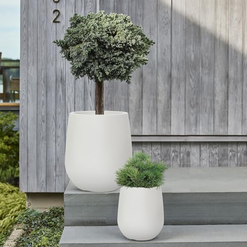 11.8"H Plastic Planters with Drainage Holes and Plug