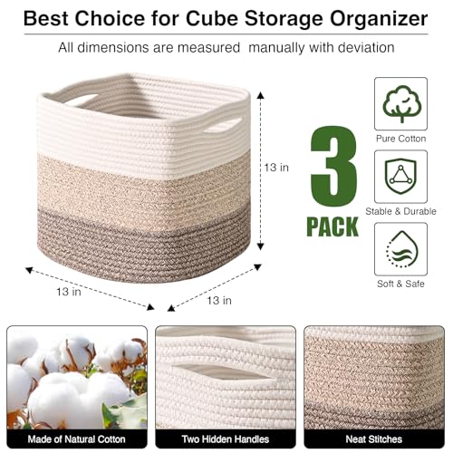 13 Inch Cube Closet Storage Bins (3 Count)