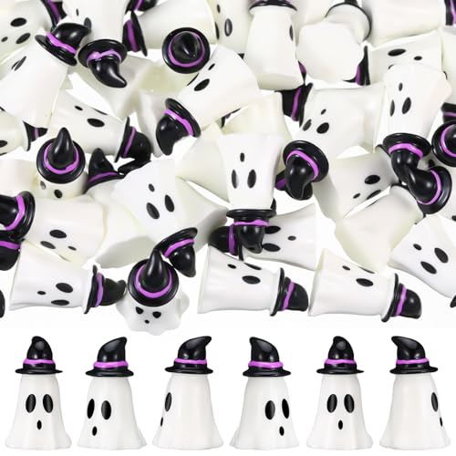 50 Pcs Halloween Mini Ghosts Figurines Resin Tiny Ghosts (50 Count)