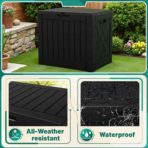 40 Gallon Deck Box Lockable Outdoor Storage Box Waterproof for Patio