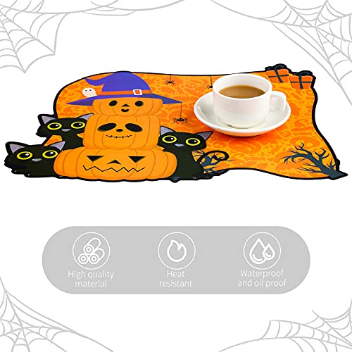 6 Pack Halloween Plastic Placemats Pumpkin Spider Ghost Table Mats (6 Count)
