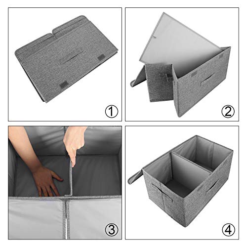 2 Pack Large Storage Boxes with Lids and Handles (2 Count)