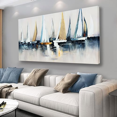 Wall Decorations Abstract Art Wall Decor Sailing Boat Wall Painting Artwork for Walls for Bedroom Living Room Decoration Home Kitchen Office 29" X 58"