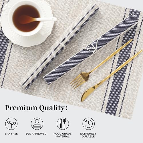 Khaki Blue Placemats (4 Count)