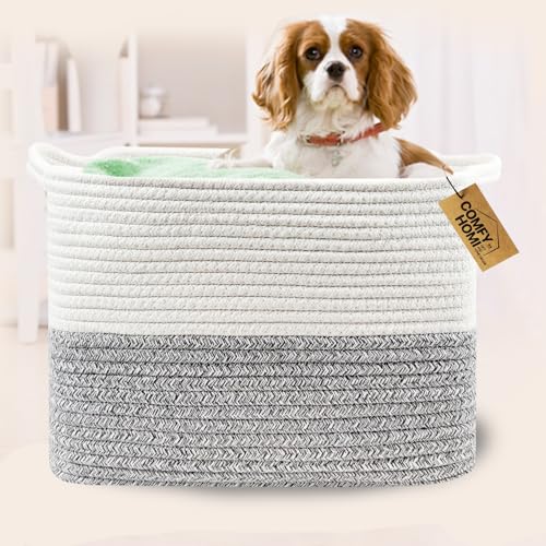 Square Woven Cotton Rope Basket for Organizing