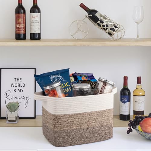 30L Storage Basket Large Blanket Basket Living Room Dark Brown