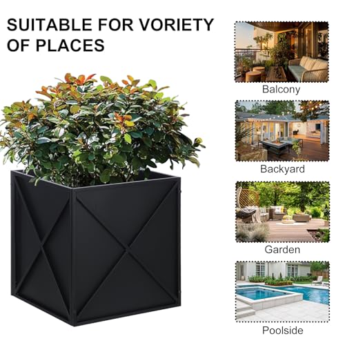 Large Metal Planter Box 17”x 17”x 18”