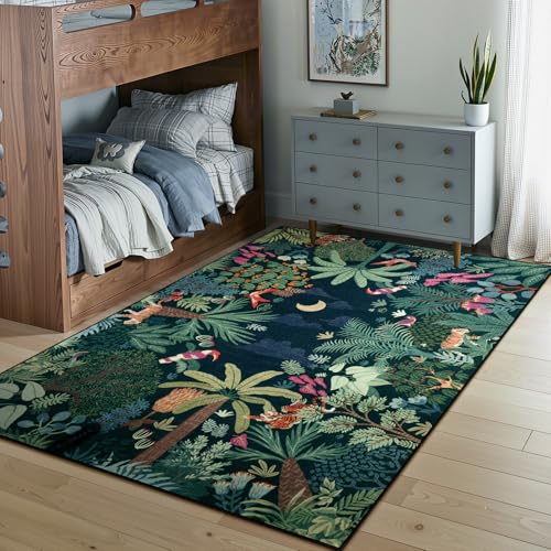 Midnight Jungle Kids Room Rug (35 Sq Ft)