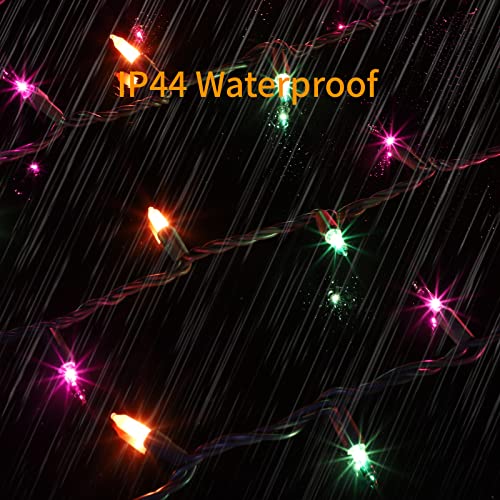 Brown Wire Multicolor 300 Incandescent Bulb Mini String Lights for Indoor Halloween Tree Home Party Festival Decoration (300 Count)