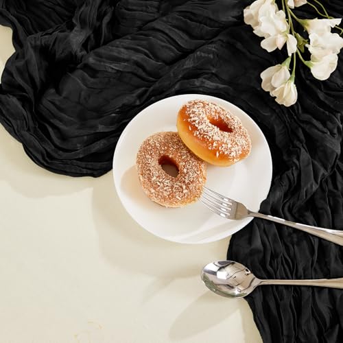 6 Pack Black Cheesecloth Table Runner 10FT Boho Gauze Home Decor (5.28 Ounce)