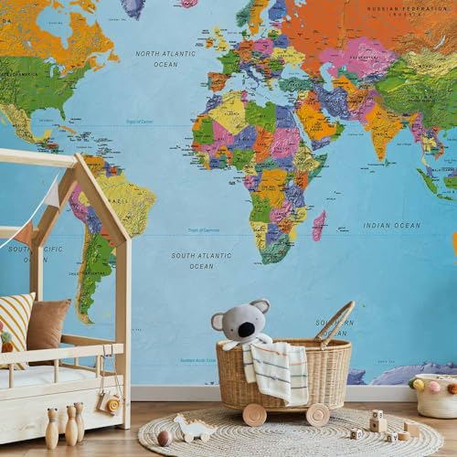 Wall Mural World Map 193x138 in (10 Count)