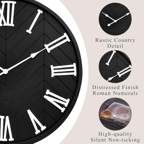 30 Inch Large Wall Clock Farmhouse Style