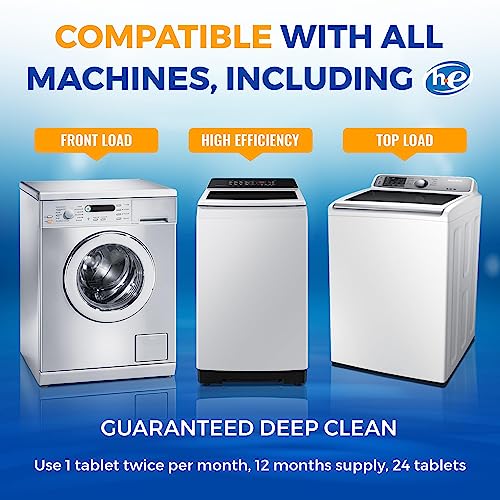 Washing Machine Cleaner Tablets 24 pack Powerful Descaler (24 Count)