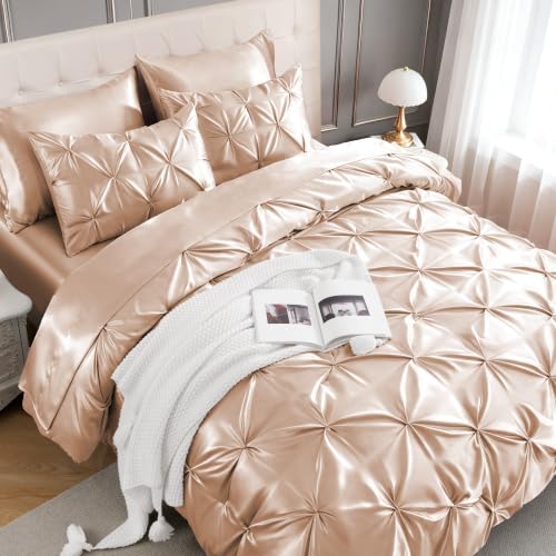 Satin King Size Comforter Set Champagne