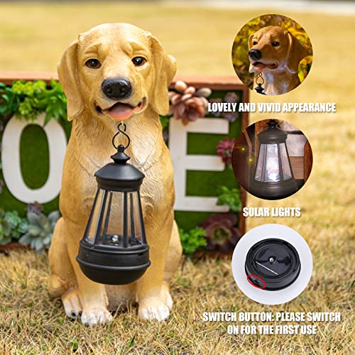 Solar Dog Statue Garden Decor