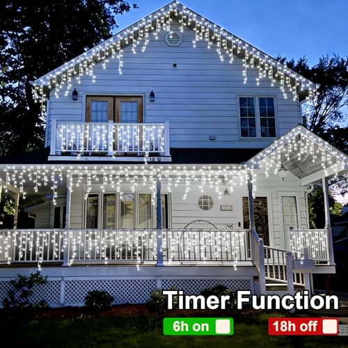 Icicle Lights for Outside (66 Foot)